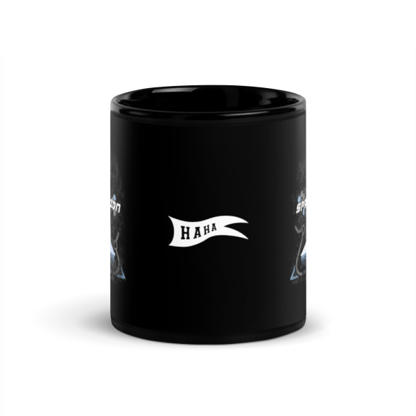 Space Station 77 (Vacation Ad) - Black Glossy Mug - Image 3