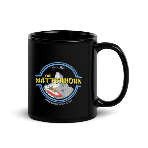 The Matterhorn Mountain (Vacation Ad) - Black Glossy Mug - Image 2